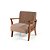 Conjunto de Poltronas Estofadas em Madeira Maciça Cléo Marrom Claro – Straub Web - Imagem 2