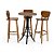Conjunto Mesa Alta Bar Redonda Tampo em MDF Noronha com 2 Banquetas de Madeira Imbuia - Straub Web - Imagem 1