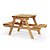 Mesa Rústica em Madeira Maciça para Jardim com 2 Bancos Dobráveis Garden Natural - Straub Web - Imagem 1