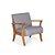 Conjunto 2 Poltronas Estofadas para Sala em Madeira Maciça Cléo Cinza Escuro - Straub Web - Imagem 2