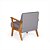Conjunto de Poltronas Estofadas para Sala em Madeira Maciça Cléo Cinza Escuro - Straub Web - Imagem 3