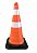 CONE PVC 75 COM REFLETIVO C/ BASE BORRACHA ECOSINAL - Imagem 1