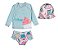 Trio Praia Camiseta, calcinha e chapeu  Proteção UV50+ (3 peças) Tam 0-6mese - Imagem 1