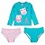 Conjunto Praia Tip Top 3 Pçs Toddler Coruja Camiseta Manga Longa + 2 Calcinhas UV50+ Feminino - Imagem 1