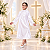 Fantasia de Anjo Infantil Unissex Túnica Anjinho Querubim Bata Branca Noite Natal Páscoa Semana Santa Arcanjo Capa Coroação Batismo Teatro Paixão de Cristo - Imagem 11