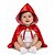Fantasia Bebê Menina Capa Chapeuzinho Vermelho Forrada com Capuz Baby Infantil Mesversário Princesa Festa Carnaval Aniversário Ensaio Fotográfico Conto de Fadas - Imagem 1