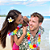 Colar Havaiano Flores Colorido em Tecido Festa Tropical Luau Férias Carnaval Folia Balada Casamento - Imagem 2