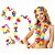 Kit Havaiano Flores Coloridas Acessórios Fantasia Havaiana Hula Hula Luau Festa Tropical Aloha Carnaval - Imagem 3