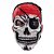 Mascara Caveira Esqueleto Pirata Latex Com Elástico Capitao 7 Mares Terror Monstro Halloween - Imagem 1