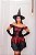 Fantasia Halloween Vestido de Bruxa Adulto Feiticeira Bruxinha Brilho Carnaval Noites do Terror Festa de Zumbi Horror - Imagem 3