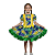 Vestido Brasil Verde e Amarelo Infantil para Copa do Mundo Festa Junina Torcida Organizada - Imagem 1