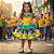 Vestido Brasil Verde e Amarelo Infantil para Copa do Mundo Festa Junina Torcida Organizada - Imagem 5