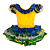 Vestido Brasil Verde e Amarelo Infantil para Copa do Mundo Festa Junina Torcida Organizada - Imagem 1