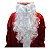 Barba de Papai Noel Longa com Bigode Ondulados Acessório de Fantasia de Natal Santa Claus Merry Christmas - Imagem 1