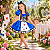 Fantasia Alice Infantil Princesa no País das Maravilhas com Tiara Festa Carnaval Presente Menina Dia das Crianças Aniversário Brinquedo - Imagem 8