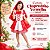 Fantasia Chapeuzinho Vermelho Infantil Capa com Capuz Princesa Contos de Fada Lobo Mau Festa Carnaval Dia das Crianças Presente Menina Aniversário Brinquedo - Imagem 7
