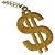 Colar Cifrão Dourado Acessório Cosplay Fantasia Rapper Hip Hop Riqueza Dólar Gangster Cafetão Festa Ostentação Carnaval Bloquinho - Imagem 3