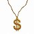 Colar Cifrão Dourado Acessório Cosplay Fantasia Rapper Hip Hop Riqueza Dólar Gangster Cafetão Festa Ostentação Carnaval Bloquinho - Imagem 2