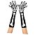 Luva de Ossos Caveira com Dedos Esqueleto Longa Acessório Fantasia Halloween Cosplay Dia das Bruxas Festa Noites do Terror - Imagem 1