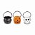 Kit Mini Baldes Pacote Abóbora Caveira Caldeirão Enfeite Decoração Halloween Mesa de Doces Lembrancinha Festa Halloween - Imagem 1