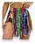 Saia Havaiana Metalizada 40cm Fitilho Colorido Fantasia Bloquinho Carnaval Bloco de Rua Festa Tropical Havaí - Imagem 2