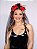 Tiara Espanhola Caveira Mexicana com Véu e Flor Acessório Fantasia Festa Halloween Dia de Los Muertos Noite Zumbi Carnaval Bloquinho - Imagem 3