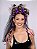 Tiara Espanhola Caveira Mexicana com Véu e Flor Acessório Fantasia Festa Halloween Dia de Los Muertos Noite Zumbi Carnaval Bloquinho - Imagem 6