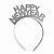Tiara Feliz Ano Novo Happy New Year Brilhante com Glitter Acessório Reveillon Comemoração Natal Festa Fim de Ano - Imagem 1