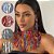 Colar Choker de Paetê Gargantilha com Franjas Brinco de Fitilhos Brilhantes Dançarina Acessório Brilho Carnaval Bloquinho Dança do Ventre - Imagem 1