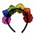 Tiara de Rosas Coloridas Arco Irisi Arquinho Cosplay Fantasia Caveira Mexicana Flores Dia de Los Muertos Festa Halloween Día das Bruxas Bloquinho Carnaval - Imagem 2