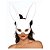 Máscara Coelha Meio Rosto Orelha Coelho da Páscoa Coelhinha Sexy Playboy Cosplay Coelhinho Festa Carnaval Halloween - Imagem 3