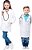 Fantasia Infantil Médica Doutora Cirurgiã Dentista Veterinária Jaleco Médico Doutor Cirurgião Veterinário Uniforme Profissões Dia das Crianças Bloquinho Carnaval Festa de Aniversario Presente - Imagem 4