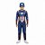Fantasia Capitão América Infantil Macacão Longo Super Herói Personagem Vingadores Festa Carnaval Dia das Crianças Presente de Aniversário Menino - Imagem 1