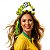 Tiara Arco Brasil Copa do Mundo Eva Com Glitter Arquinho Torcida Verde E Amarelo Futebol Brilho Gol Seleção Brasileira - Imagem 1