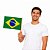 Bandeira de Mão do Brasil e Cabo Flâmula Haste Torcida Copa do Mundo Jogos Olímpicos Desfile 7 de Setembro Festa Nações - Imagem 1