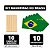Kit 10 Bandeira do Brasil c/ Cabo Flâmula Haste Torcida Copa do Mundo Jogos Olímpicos Desfile 7 de Setembro Festa Nações - Imagem 1