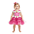 Fantasia Princesa Bela Aurora Bebê Vestido Rosa Princesinha Luxo Festa de Aniversário Presente Dia das Crianças Menina Baile Carnaval - Imagem 1