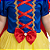 Fantasia Princesa Branca de Neve Bebê Vestido Princesinha Luxo Festa de Aniversário Presente Dia das Crianças Menina Baile Carnaval - Imagem 3