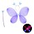 Kit Asa de Borboleta com Led Asinha de Fada Infantil com Tiara e Varinha Brilha no Escuro Fantasia Festa Carnaval Dia das Crianças Presente Menina - Imagem 6