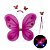 Kit Asa de Borboleta com Led Asinha de Fada Infantil com Tiara e Varinha Brilha no Escuro Fantasia Festa Carnaval Dia das Crianças Presente Menina - Imagem 5