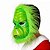 Máscara Grinch Plástico Monstro Verde Natal Acessório Personagem Fantasia Natalina Cosplay Halloween Festa Temática Carnaval - Imagem 2