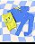 Conjunto Smile amarelo e azul - Atacado - Imagem 1