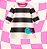 Vestido listrado Preto - Imagem 1
