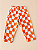 Calça xadrez laranja Unissex - Imagem 1
