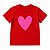 Camiseta vermelha com coração rosa - Imagem 1