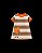 Vestido listrado Marrom Laranja - Imagem 1