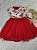 Vestido de Festa Infantil Vermelho estampado MB - Cod: 2084  (Tamanho 1 e 2) - Imagem 1