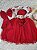 Vestido de Festa Infantil Vermelho estampado MB - Cod: 2084  (Tamanho 1 e 2) - Imagem 4