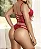 Conjunto Lingerie Cropped Rendado Com Tule Vermelho - Imagem 2