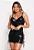 Vestido de Lycra Preta Metalizada Com Passa Fita Lateral - Imagem 3